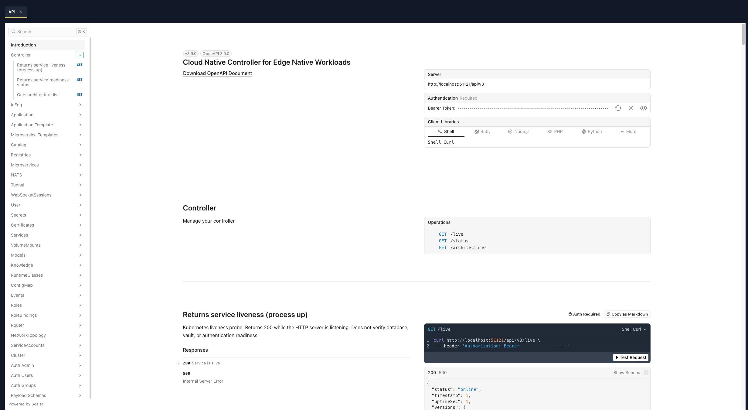 API reference