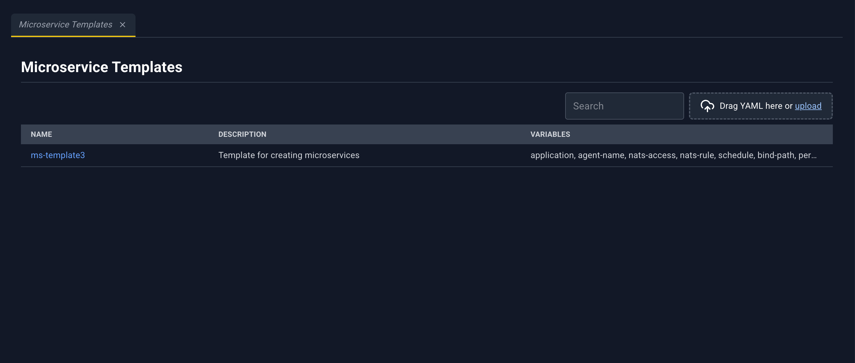 Microservice templates