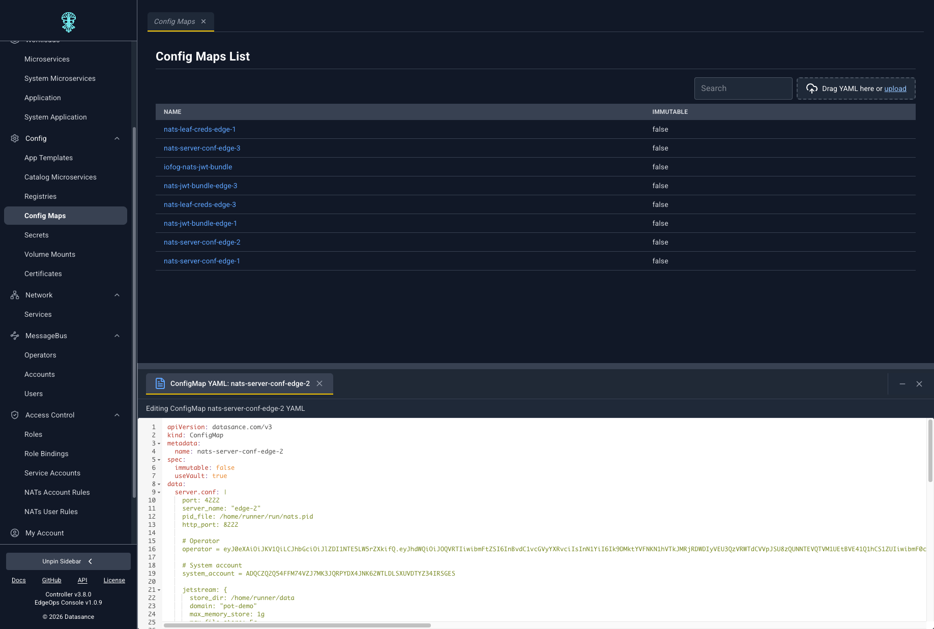 ConfigMap editor with structured data view