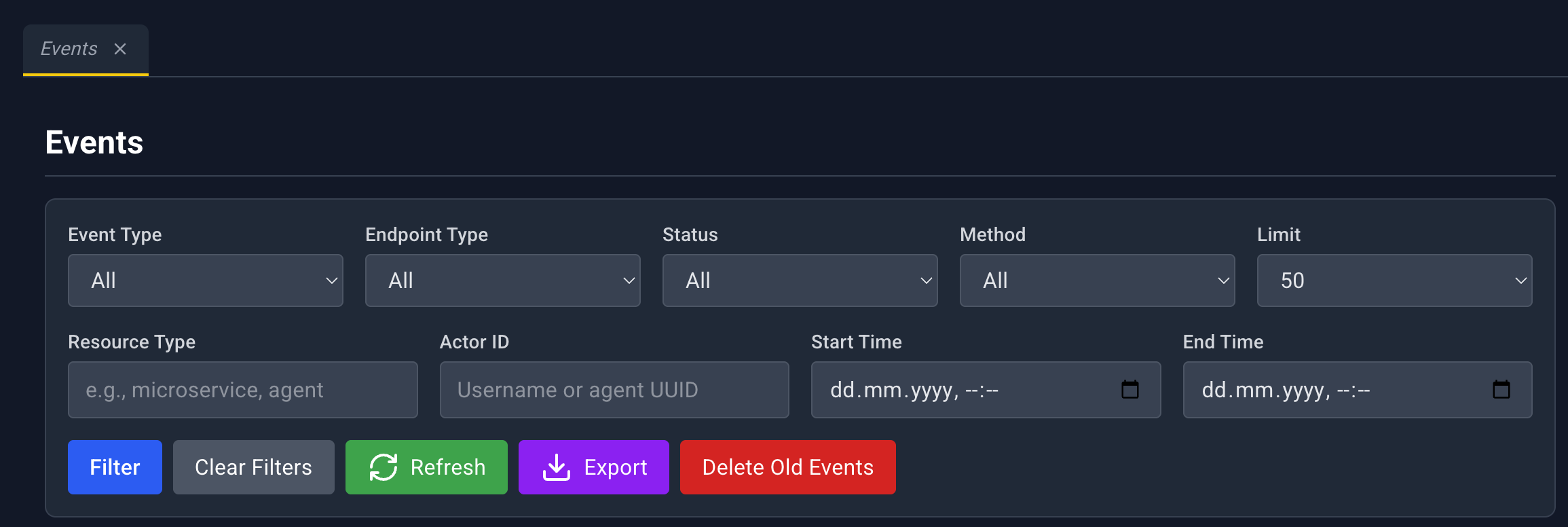 Event filters