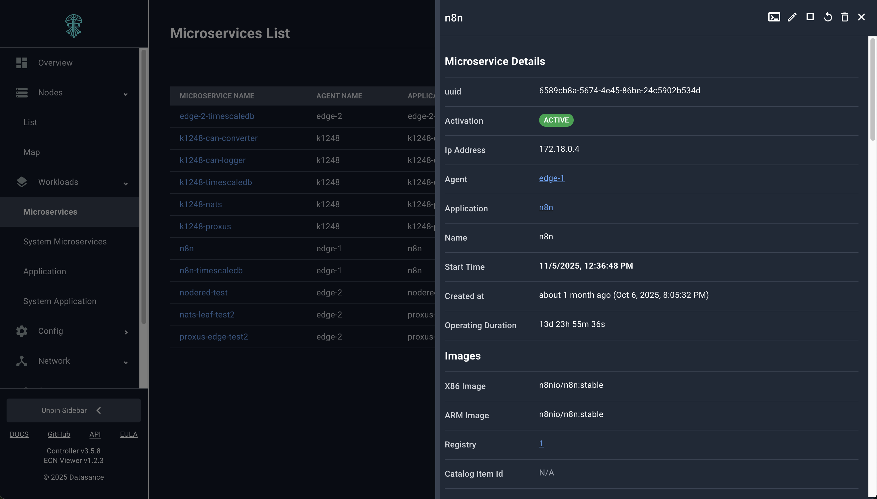 Microservice slide-over with routes and runtime configuration