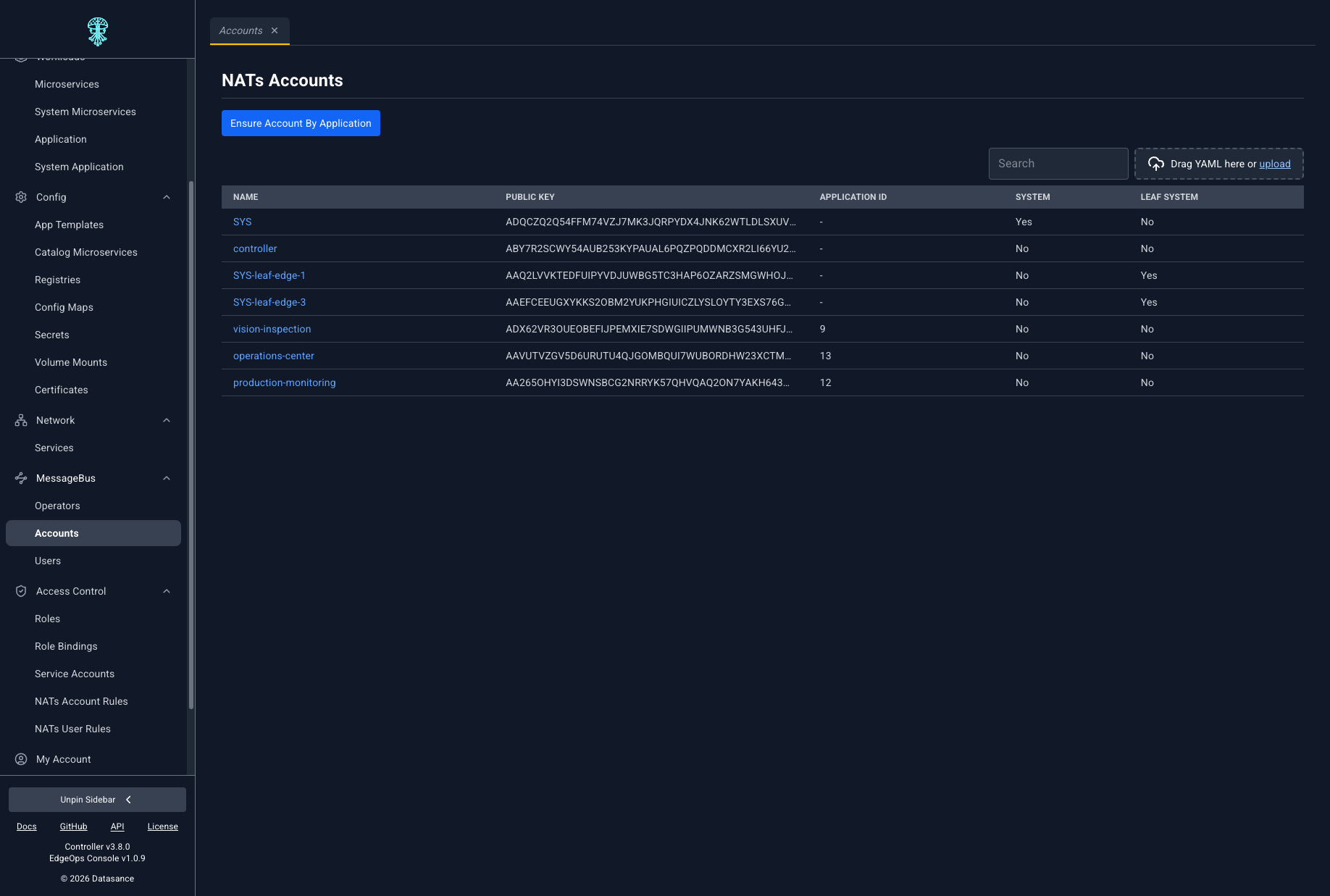 NATs accounts linked to applications