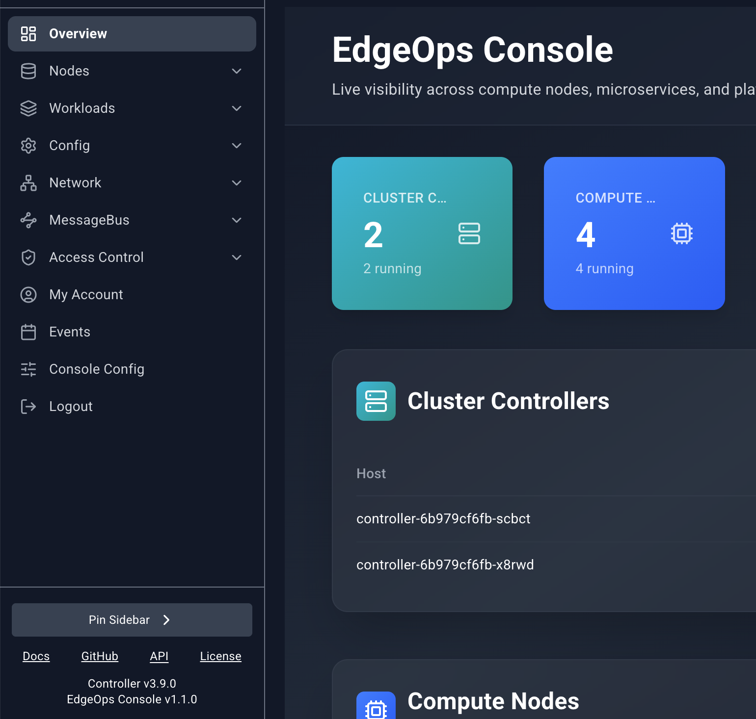 Collapsed sidebar
