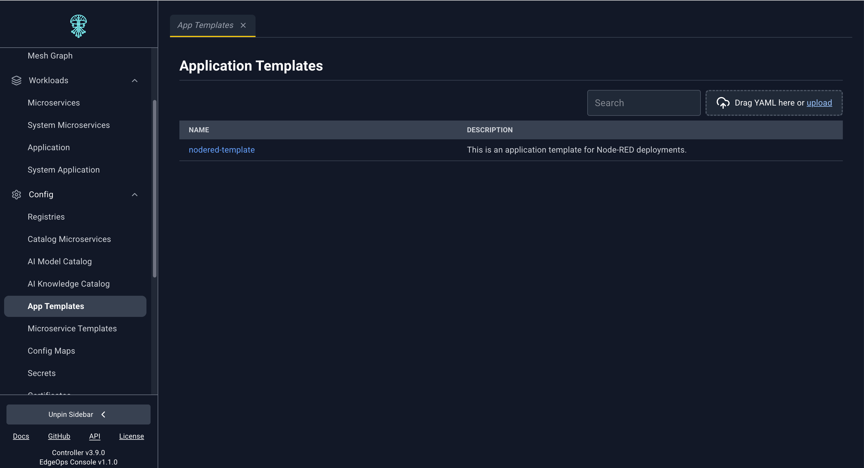 Application templates