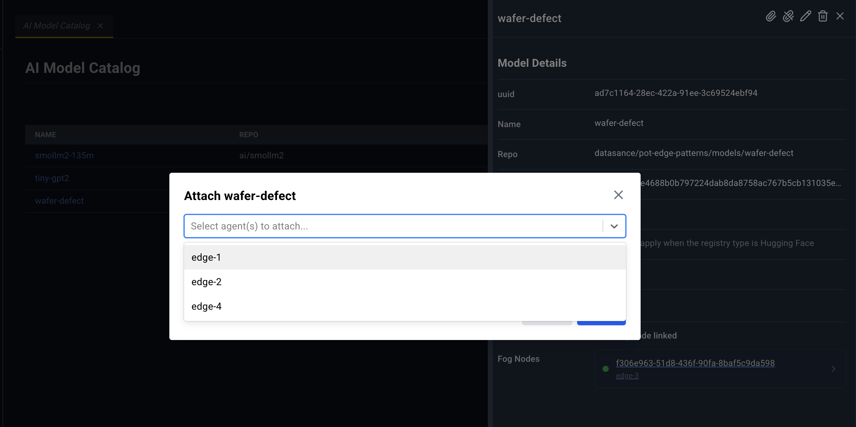 Attach dialog
