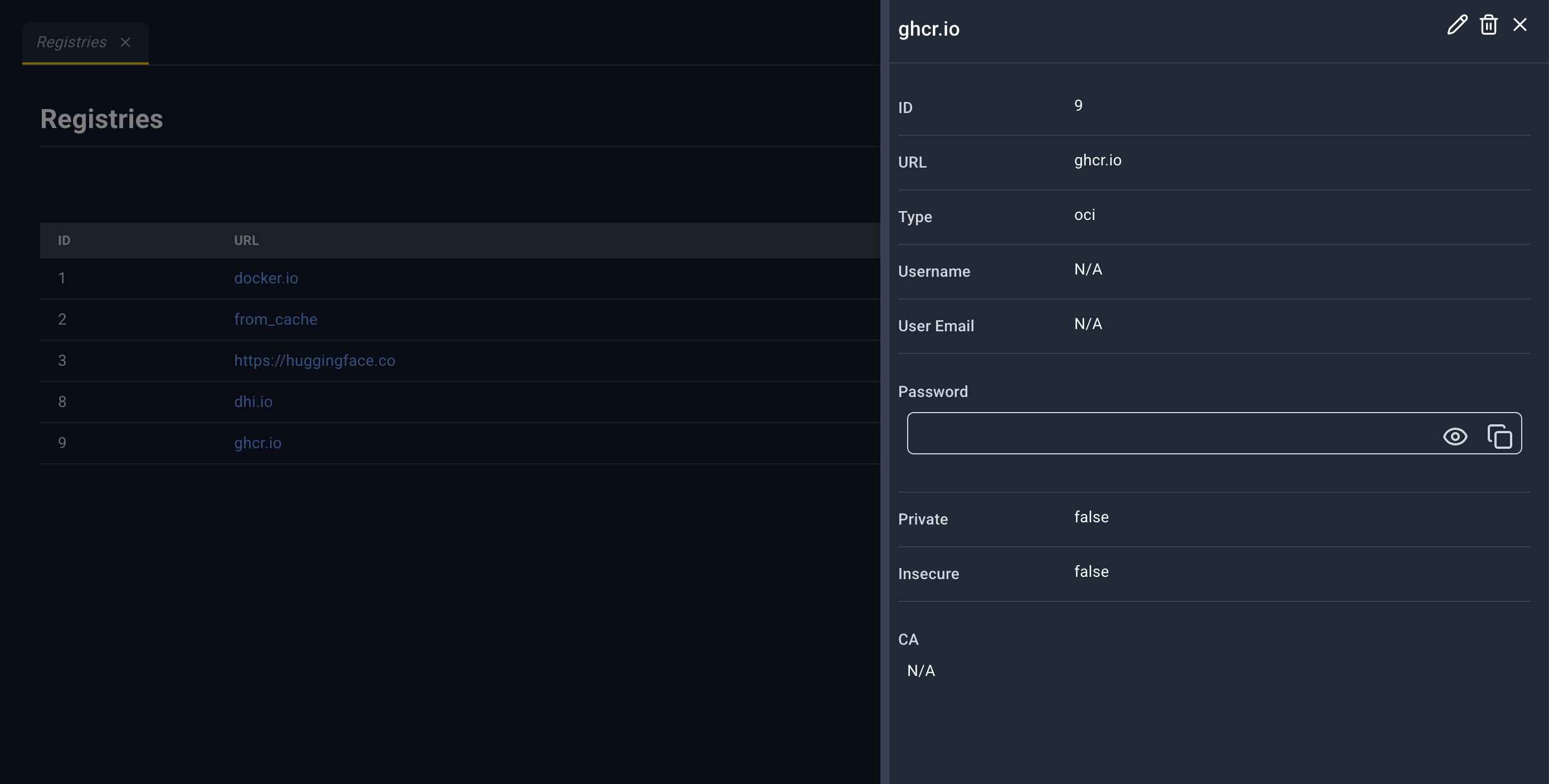 Registry detail