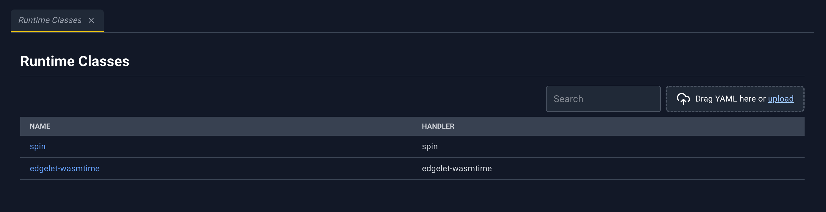 Runtime classes