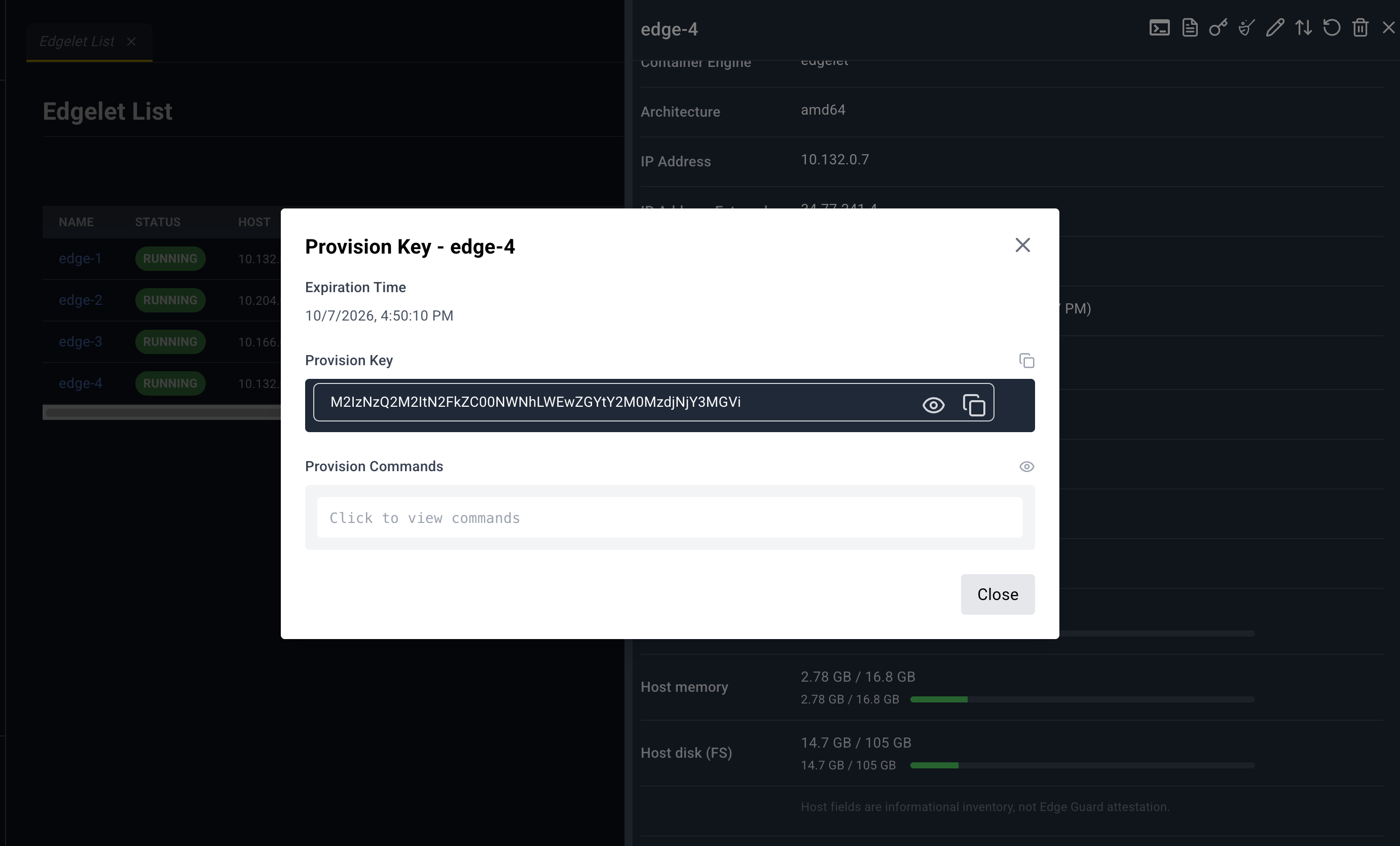 Provision key